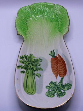 Vintage Ceramic Celery Shaped Serving Dish